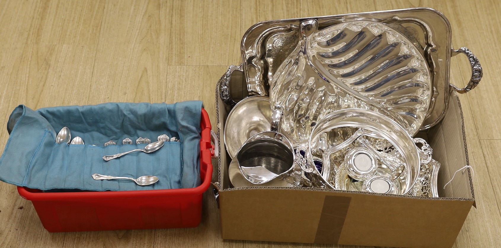 A quantity of assorted silver plated wares